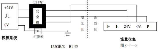 智能氣體流量計(jì)本安防爆接線圖一